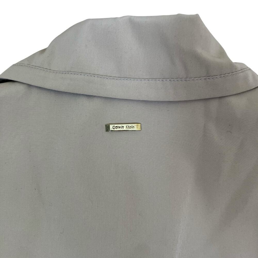 Calvin Klein Classic Khaki Waterproof Double Breasted Trench Coat Belted Fitted - Picture 9 of 16